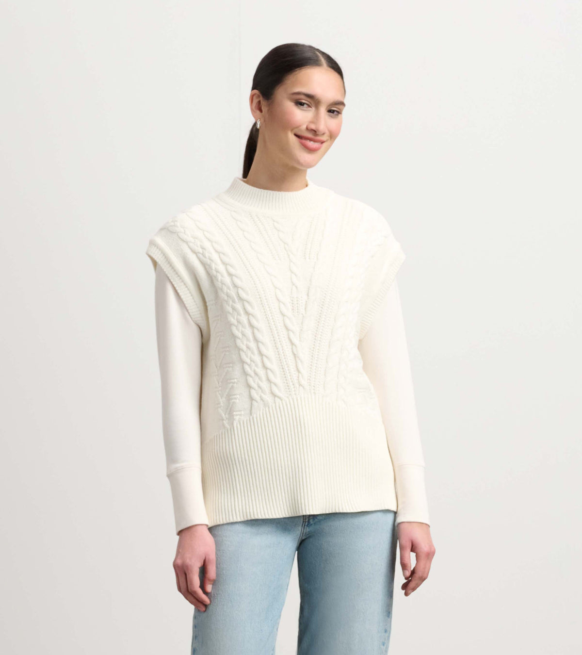 Hatley Cable Sweater Vest - Cream