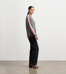 Hatley Contrast Trim Sweater - Charcoal