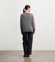 Hatley Contrast Trim Sweater - Charcoal