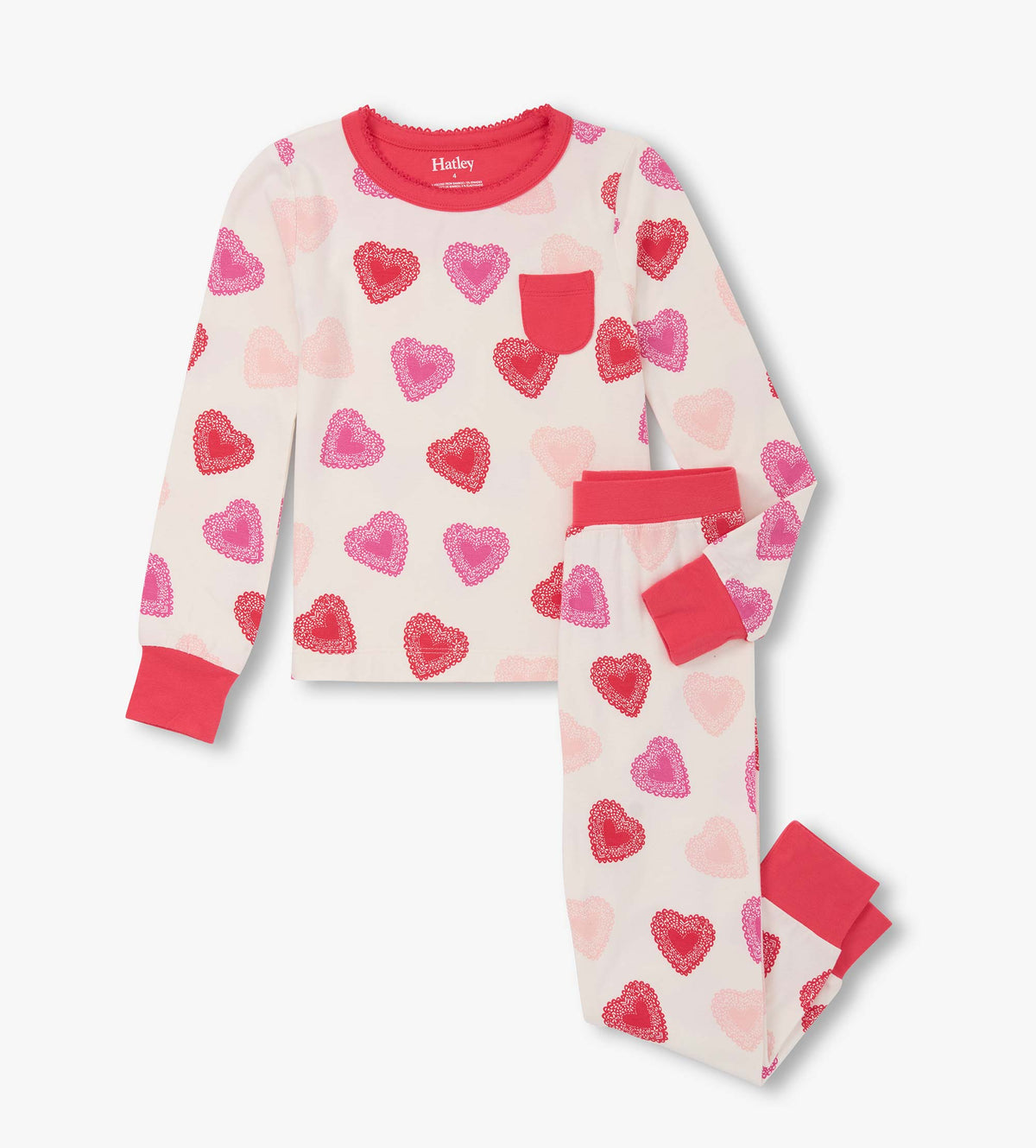 Hatley Girls Cut Out Hearts Pajama Set