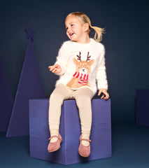 Hatley Baby & Toddler Girls Reindeer Furry Sweater