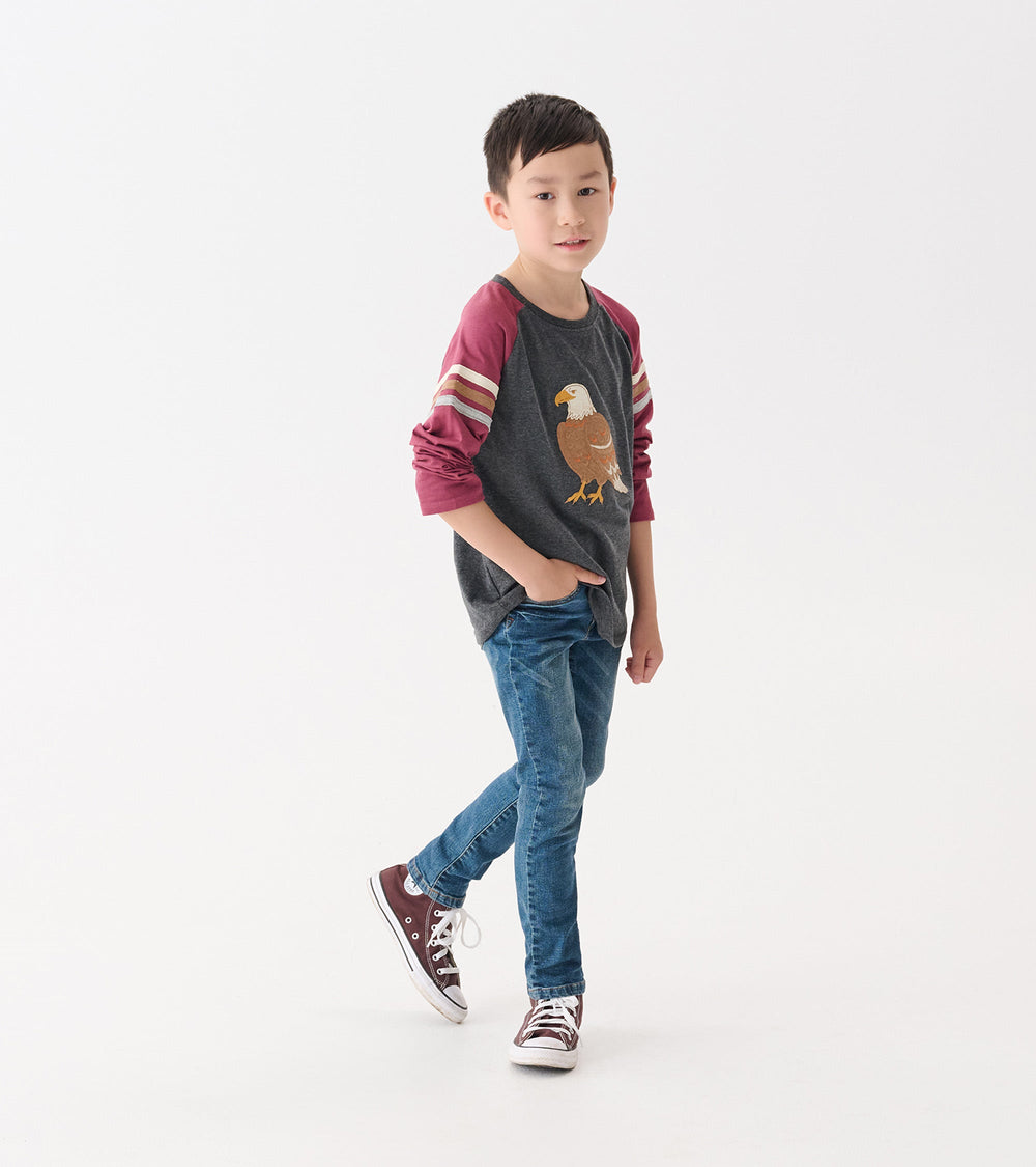 Hatley Boys Eagle Long Sleeve Raglan T-Shirt
