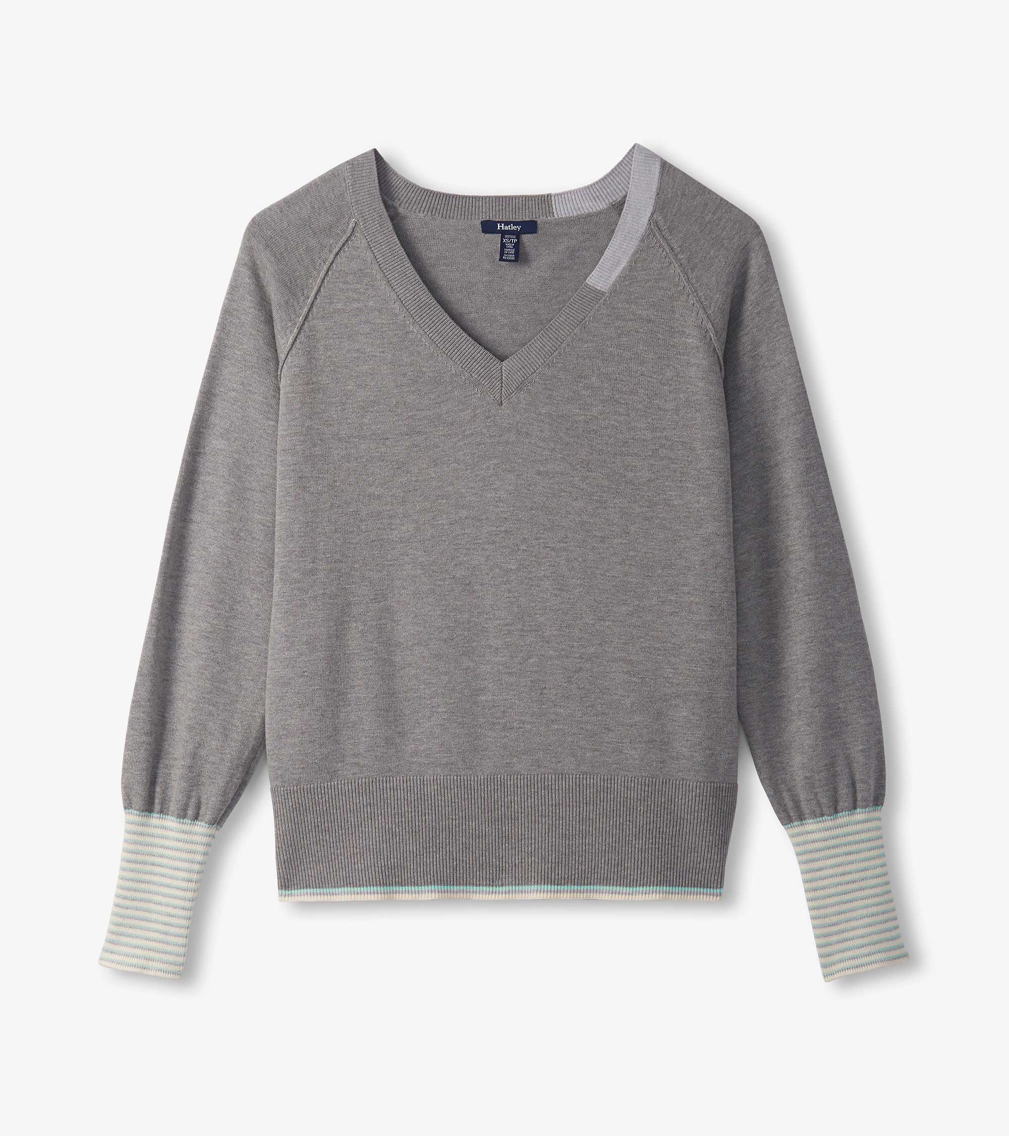 Hatley Cary V-Neck Sweater - Charcoal Melange