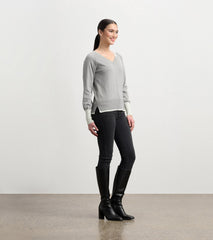Hatley Cary V-Neck Sweater - Charcoal Melange