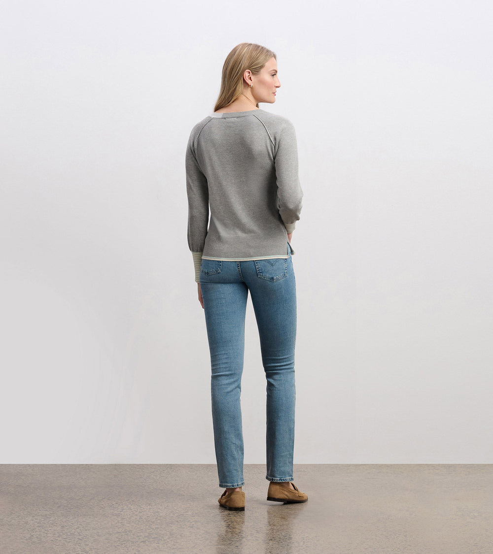 Hatley Cary V-Neck Sweater - Charcoal Melange