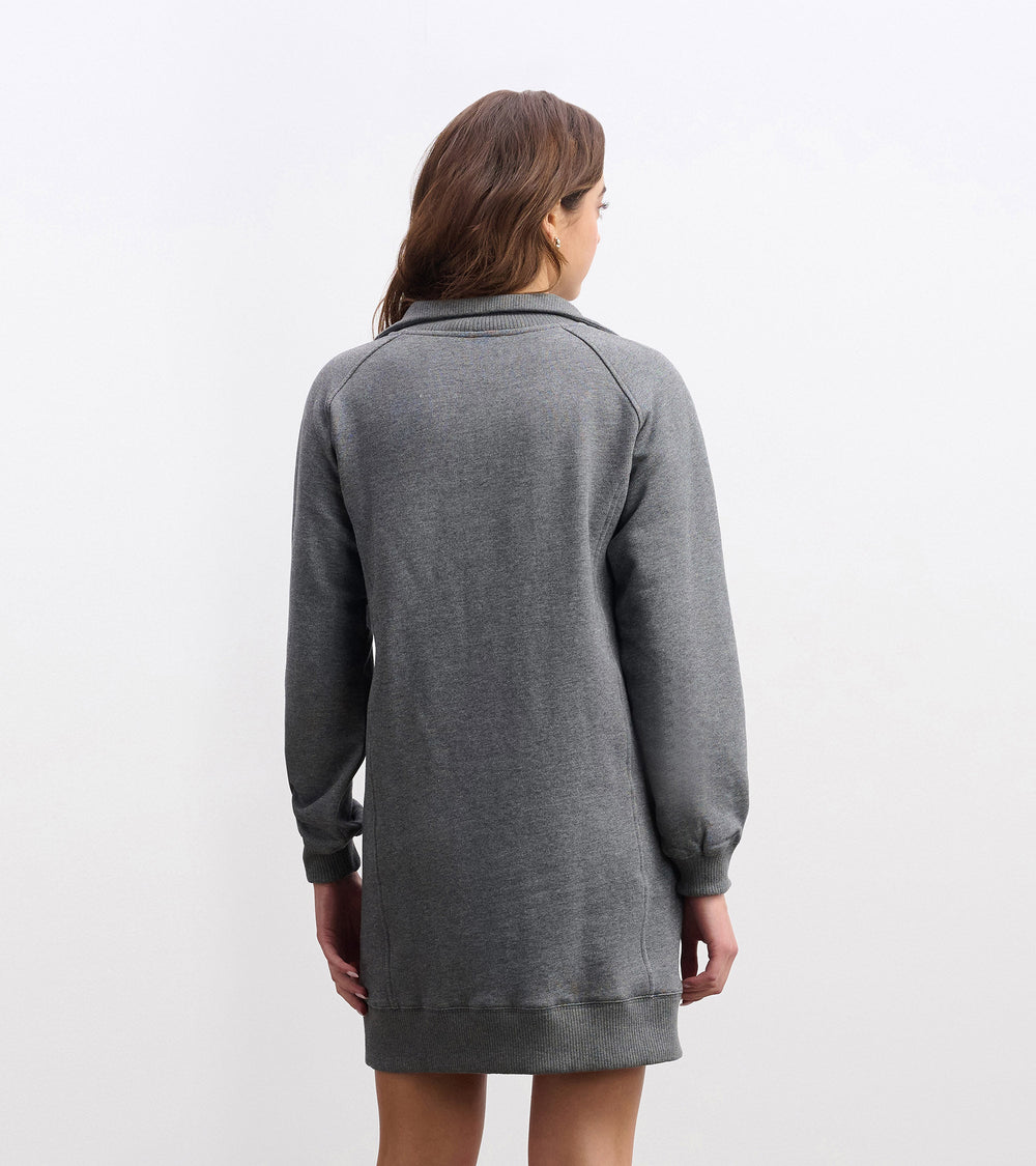 Hatley Anna Notch Neck Dress - Charcoal Melange