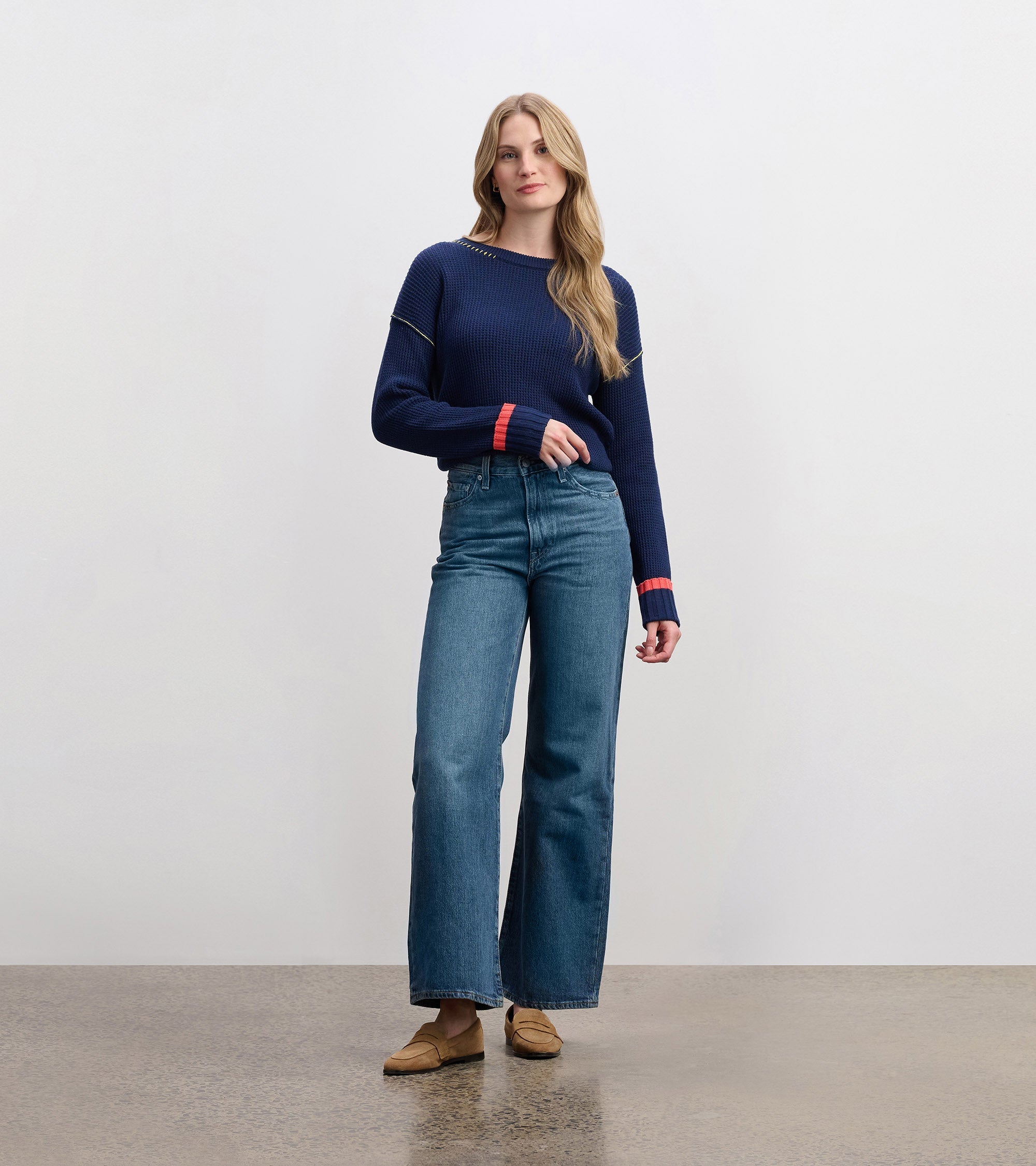 Hatley Waffle Knit Sweater - Navy