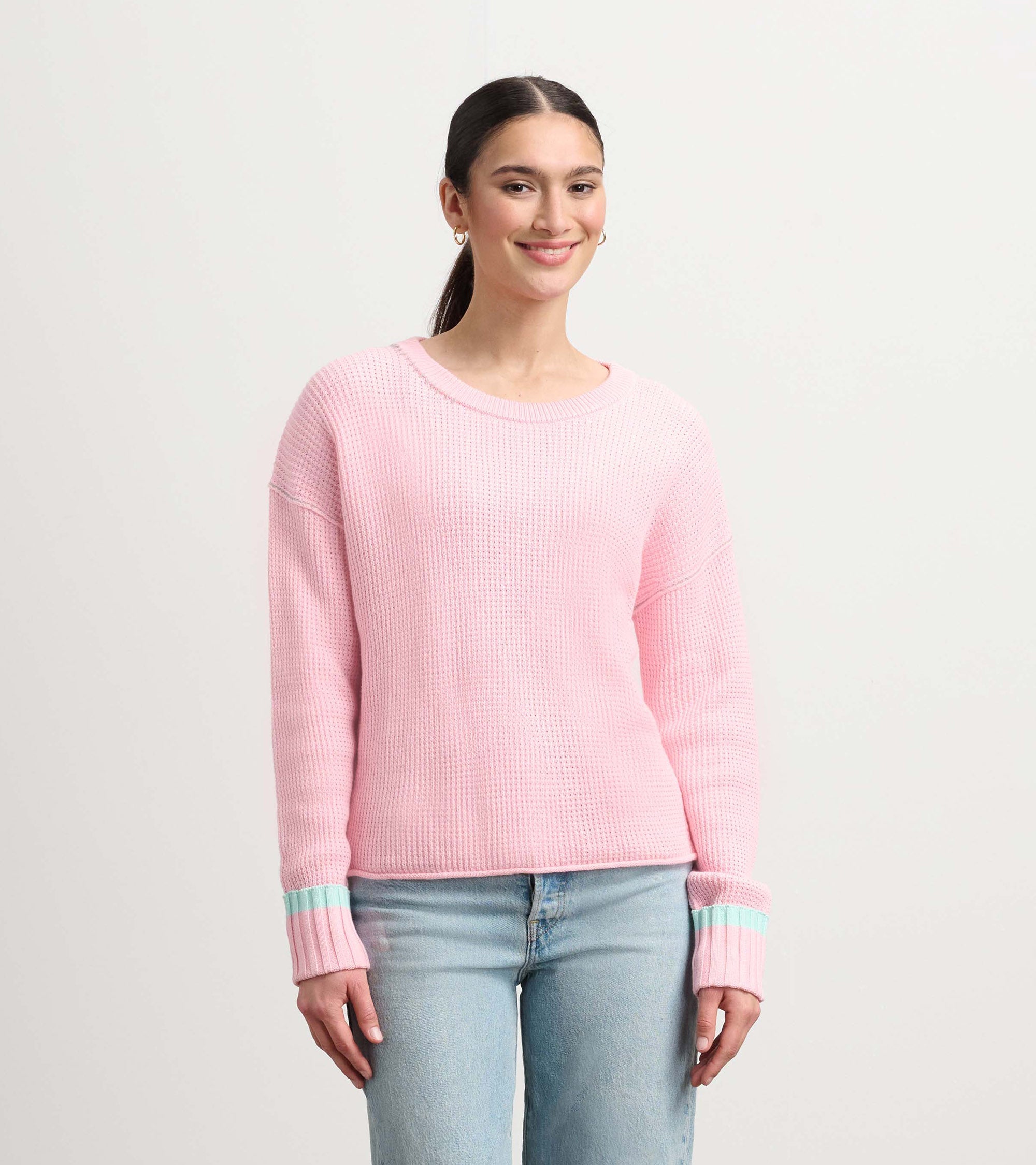 Hatley Waffle Knit Sweater - Fuchsia Pink