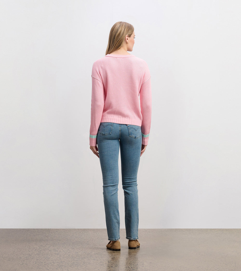 Hatley Waffle Knit Sweater - Fuchsia Pink