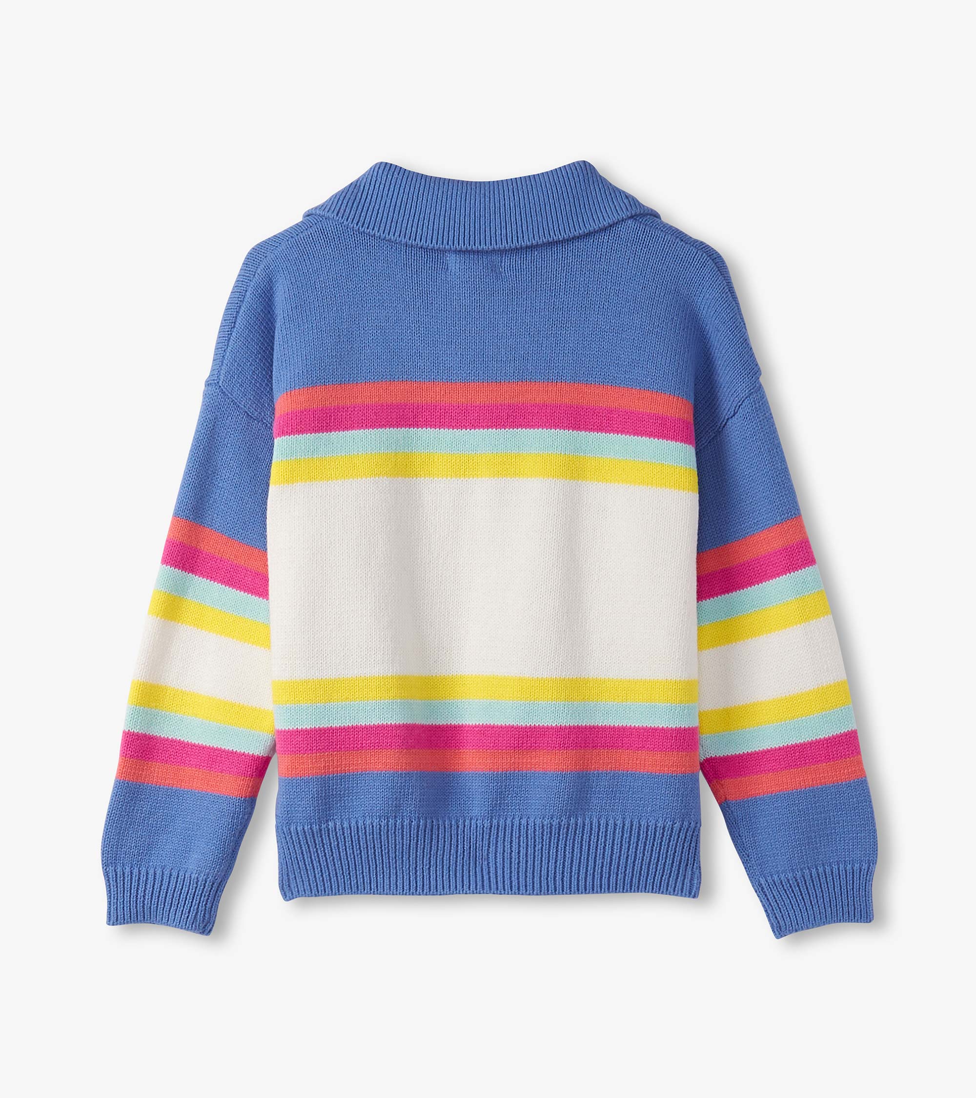 Hatley Girls Royal Colorblock Johnny Collar Sweater