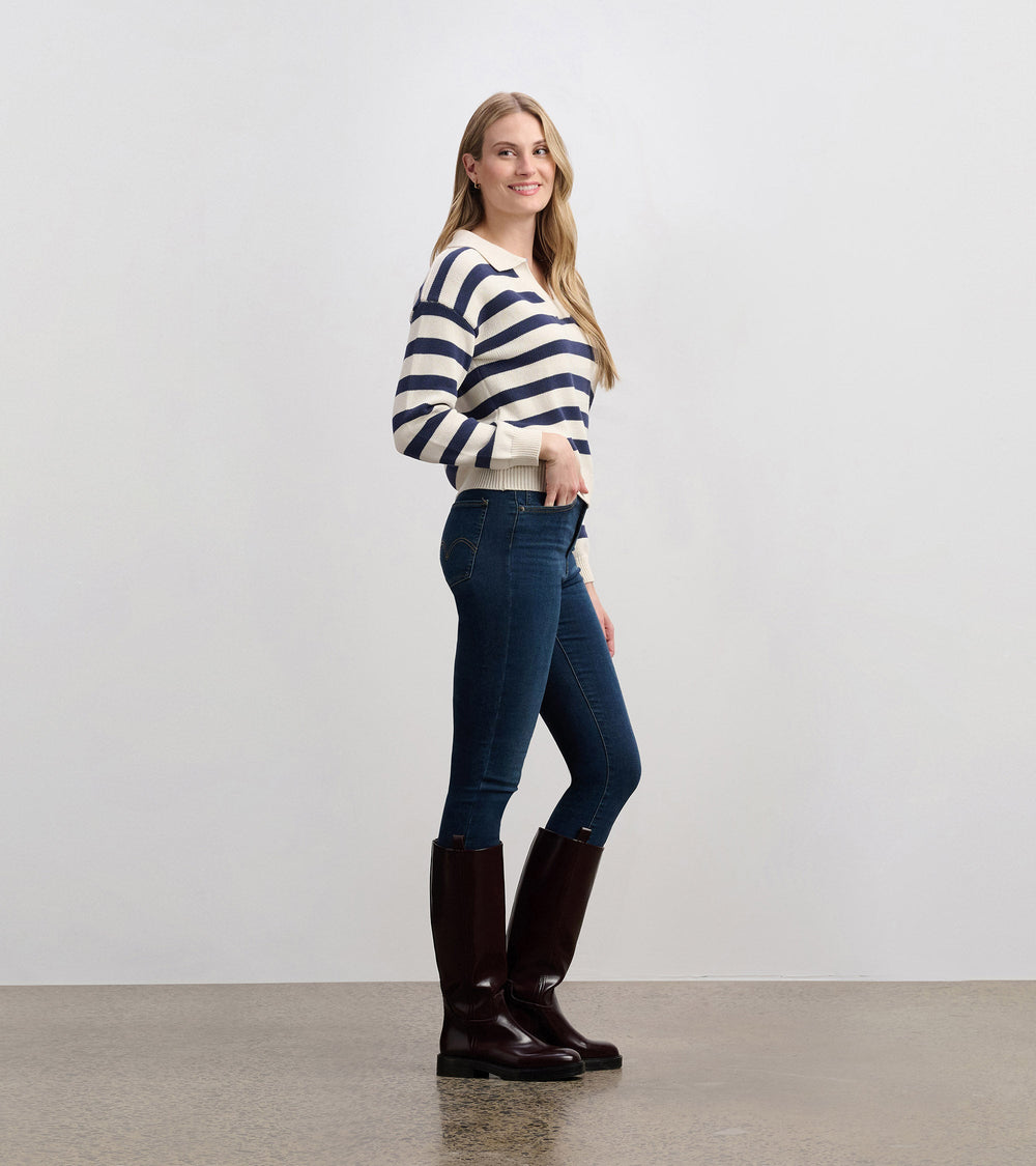 Hatley Johnny Collar Sweater - Nautical Stripes