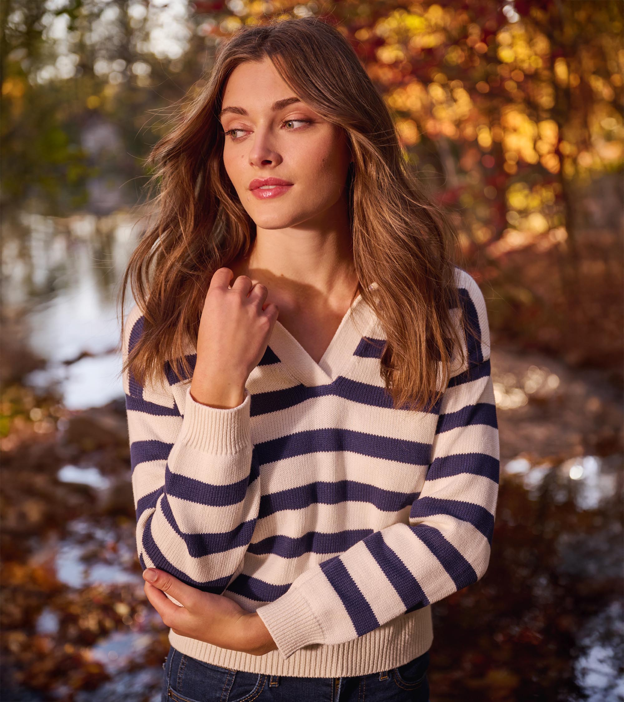 Hatley Johnny Collar Sweater - Nautical Stripes