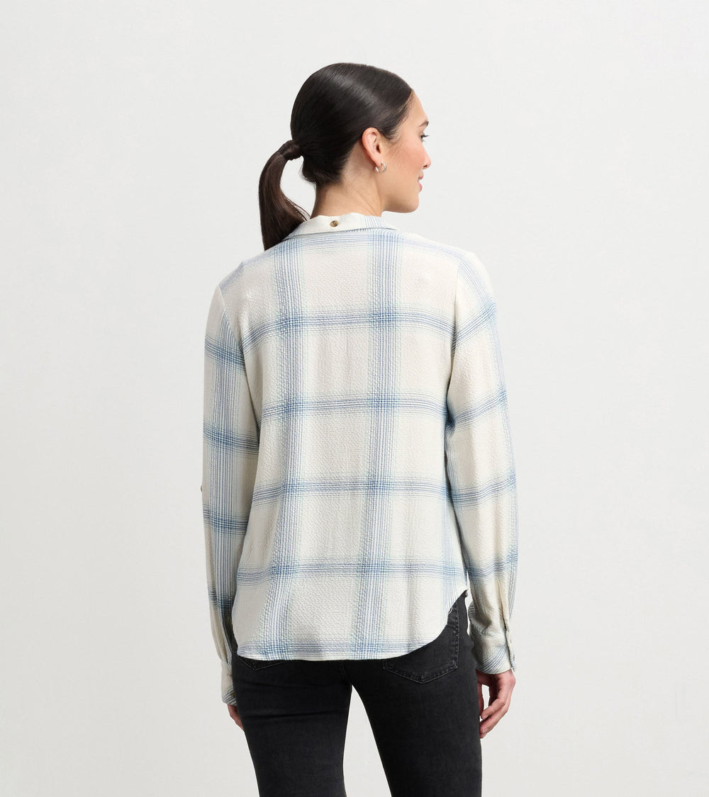 Hatley Lila Button Down - Turquoise Plaid