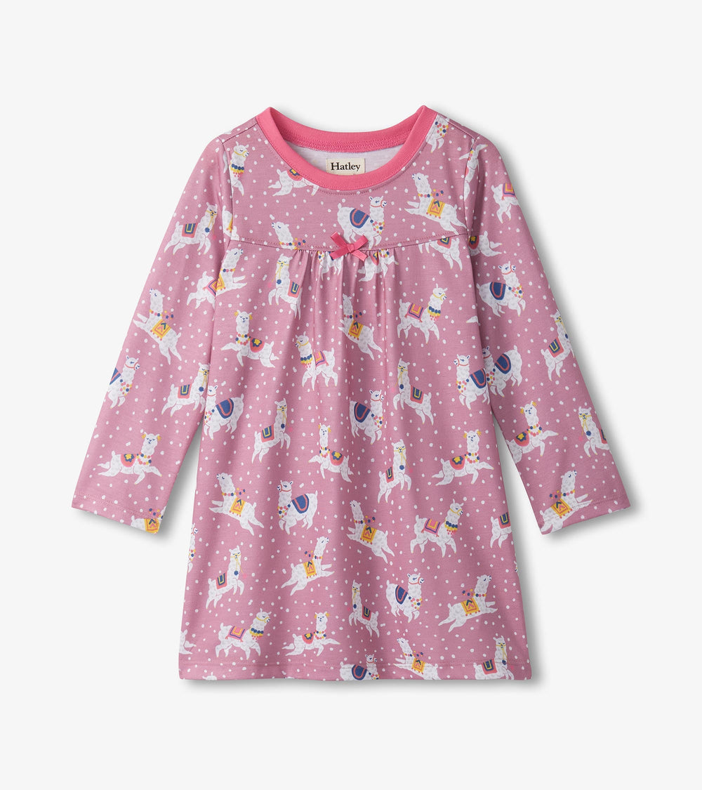 Hatley Girls Dancing Alpacas Long Sleeve Nightdress