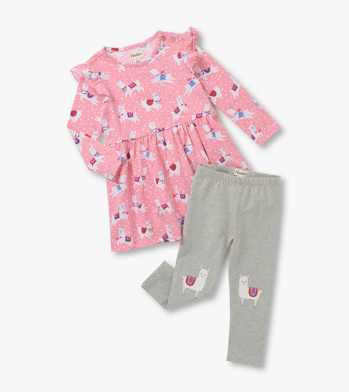 Hatley Baby & Toddler Girls Dancing Alpacas Ruffle Sleeve Dress and Legging S