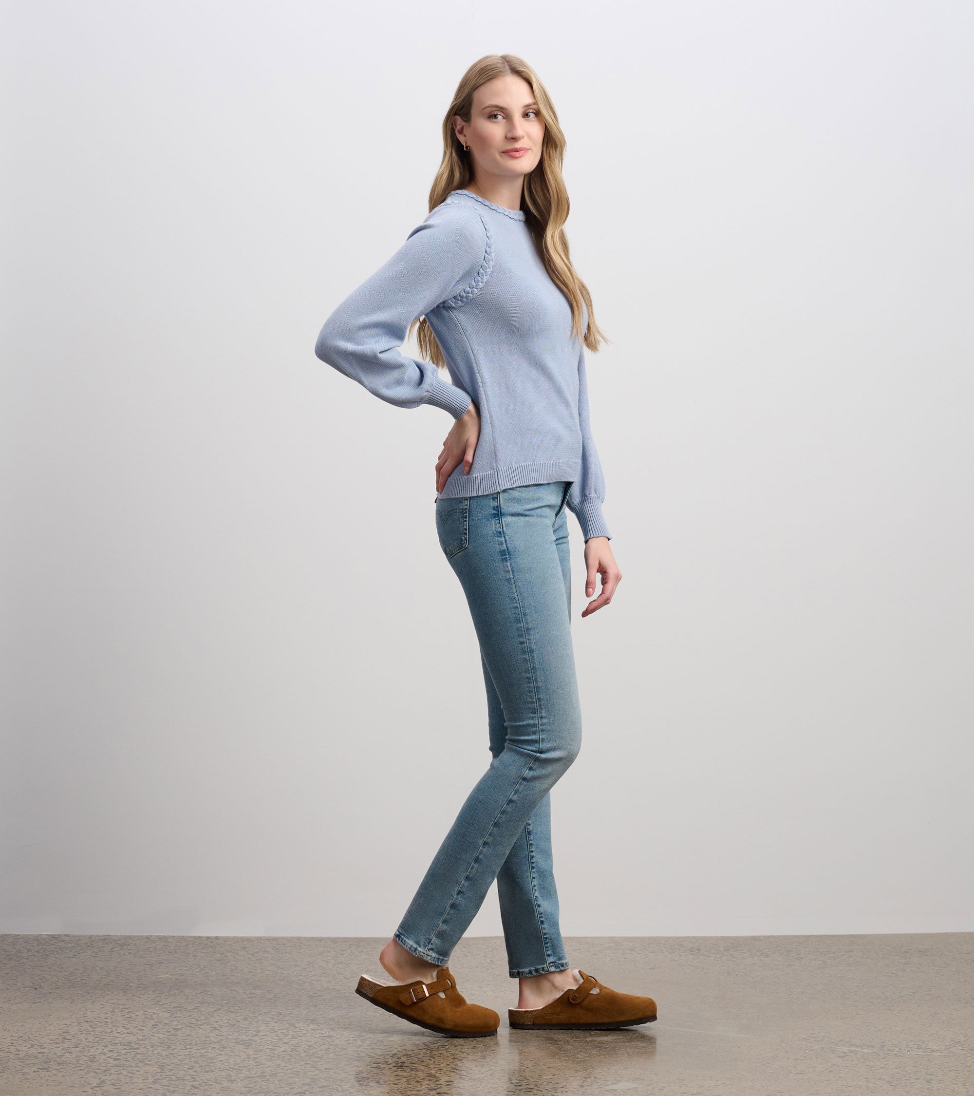 Hatley Braided Sweater - Bright Denim Blue