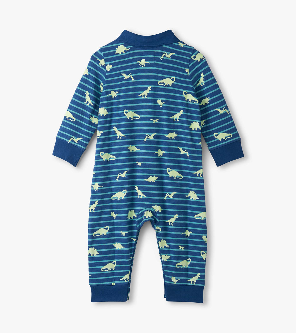 Hatley Baby Boys Glow in the Dark Mini Dino Polo Romper