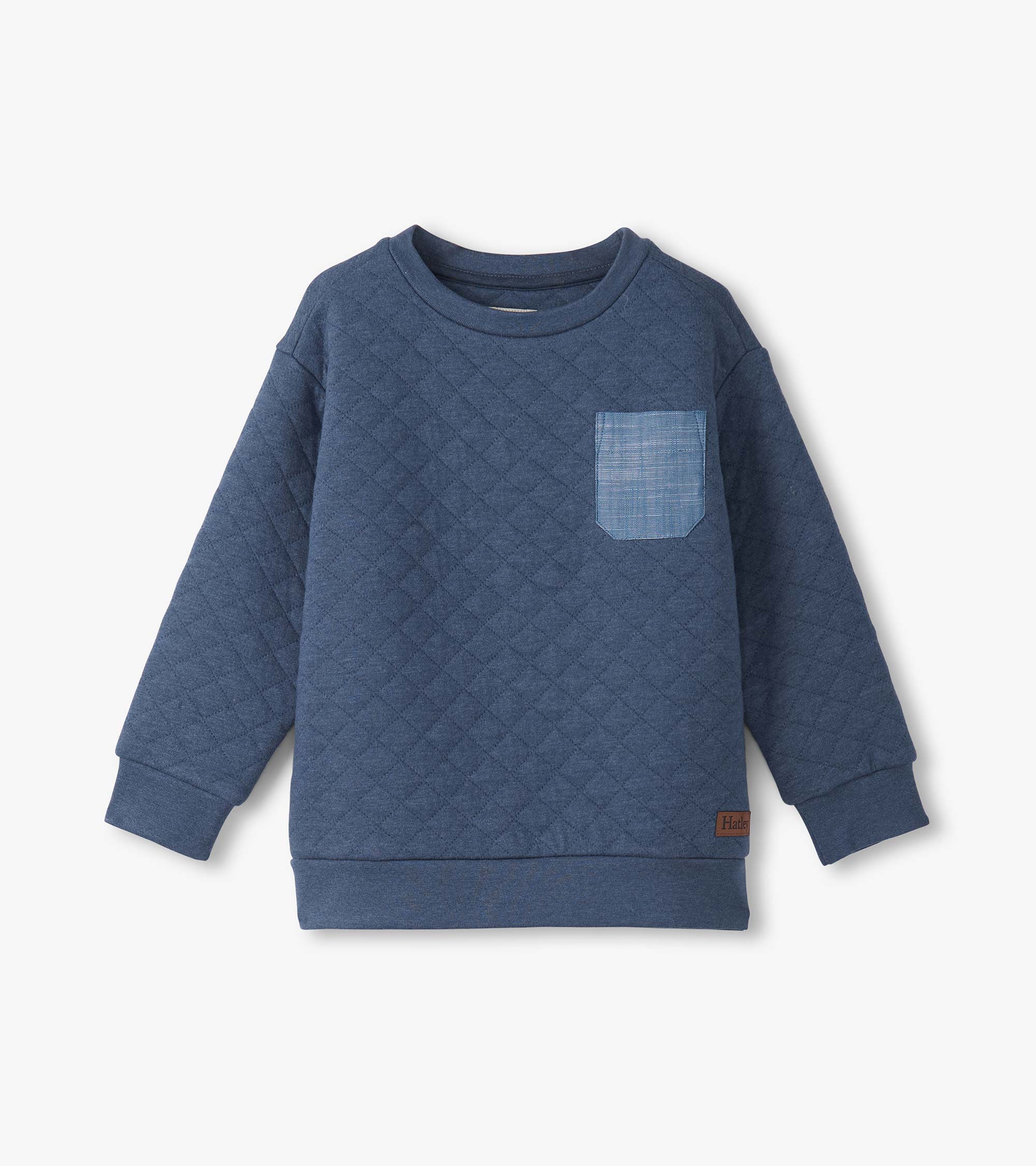 Hatley Boys Ensign Blue Quilted Pullover