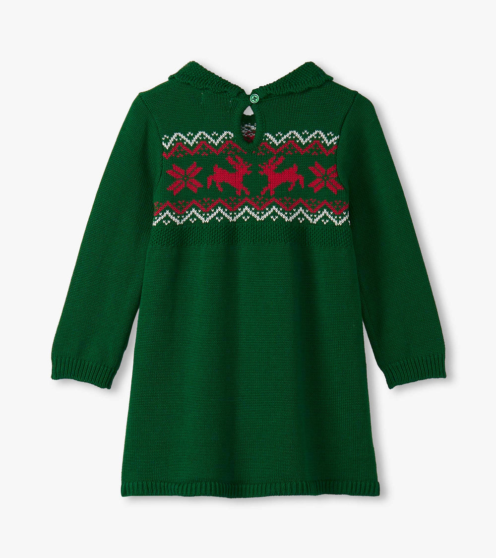 Hatley Baby & Toddler Girls Eden Green Cable Knit Sweater Dress