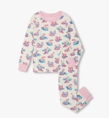 Hatley Girls Elegant Swans Cotton Pajama Set