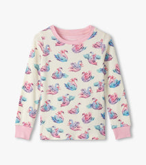 Hatley Girls Elegant Swans Cotton Pajama Set