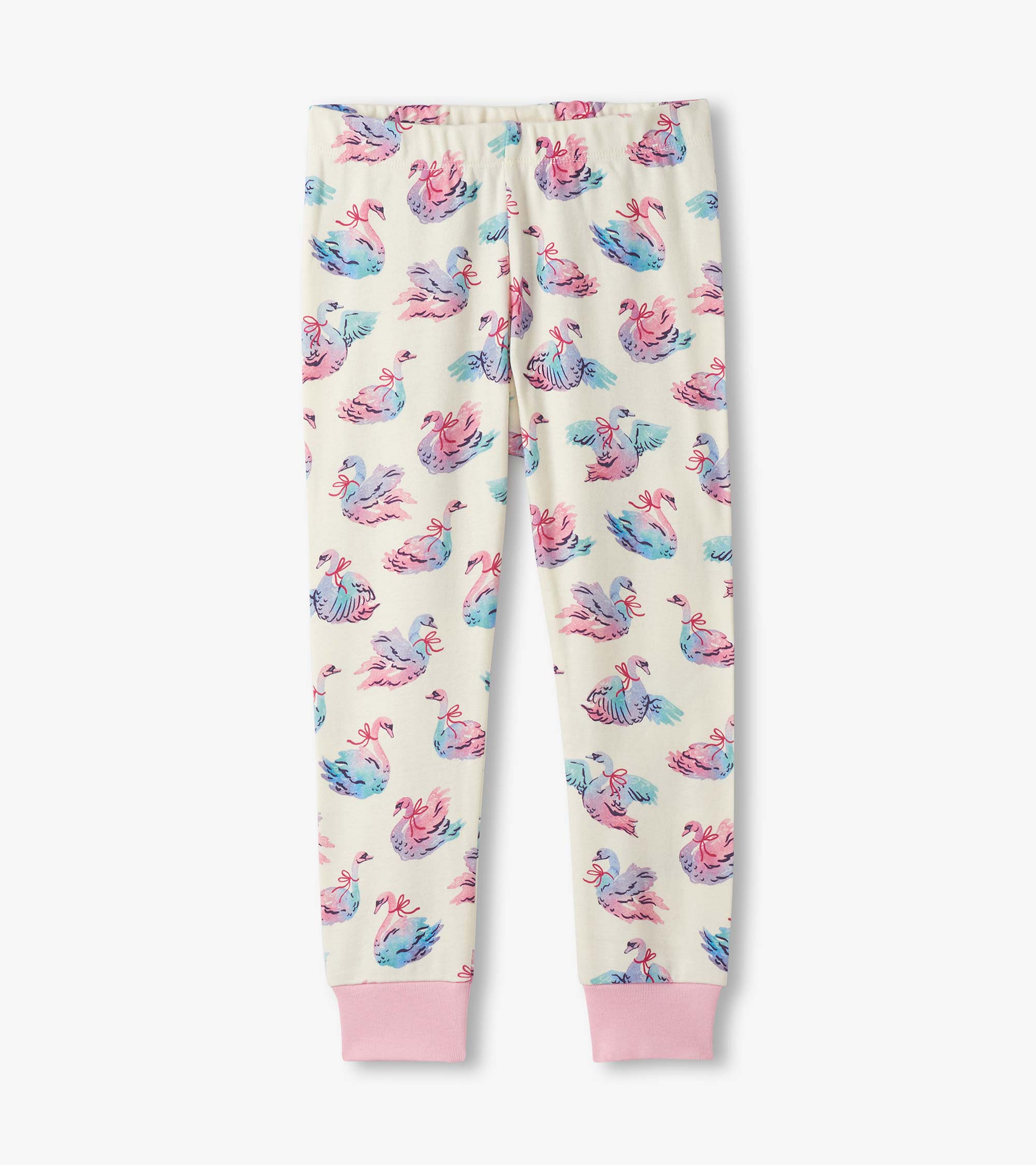 Hatley Girls Elegant Swans Cotton Pajama Set