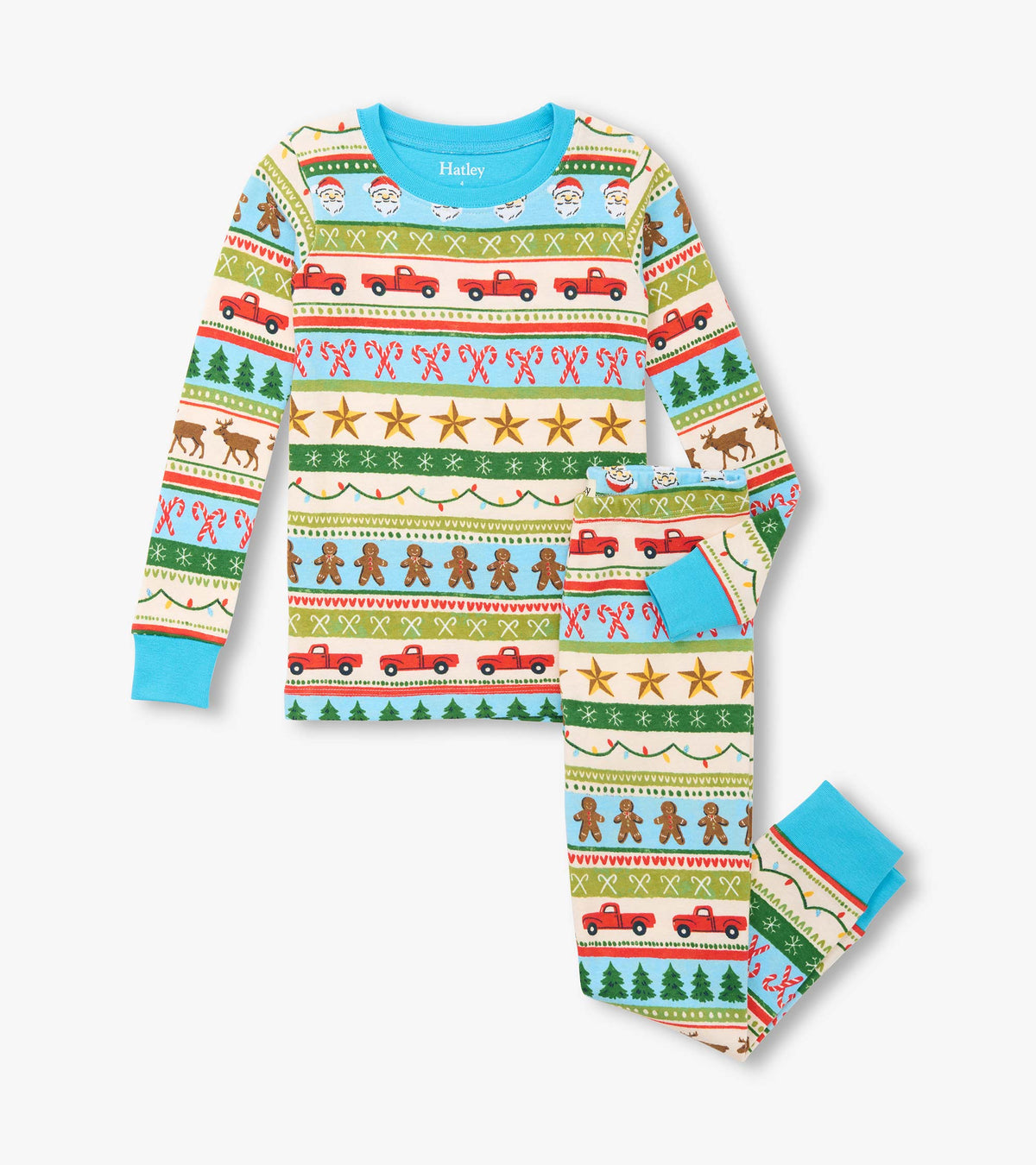Hatley Boys Blue Fun Fair Isle Cotton Pajama Set