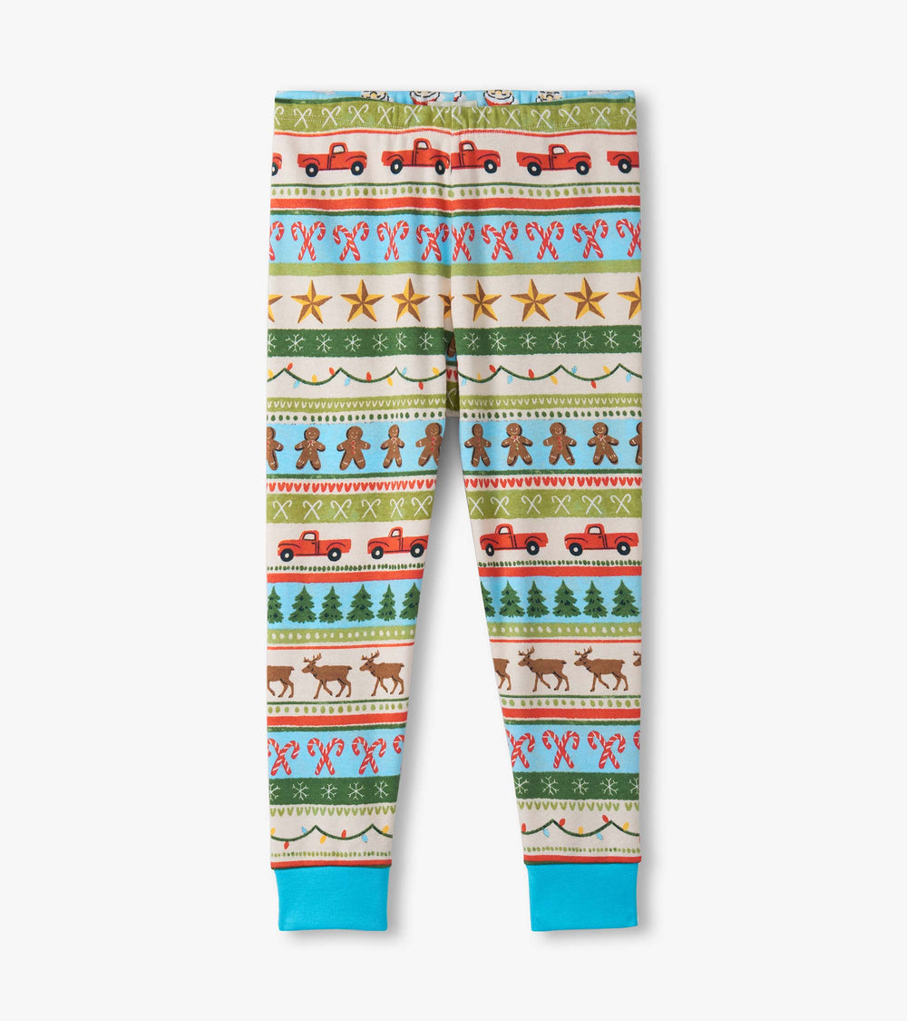 Hatley Boys Blue Fun Fair Isle Cotton Pajama Set