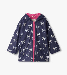 Hatley Girls Silver Ribbon Zip-Up Rain Jacket