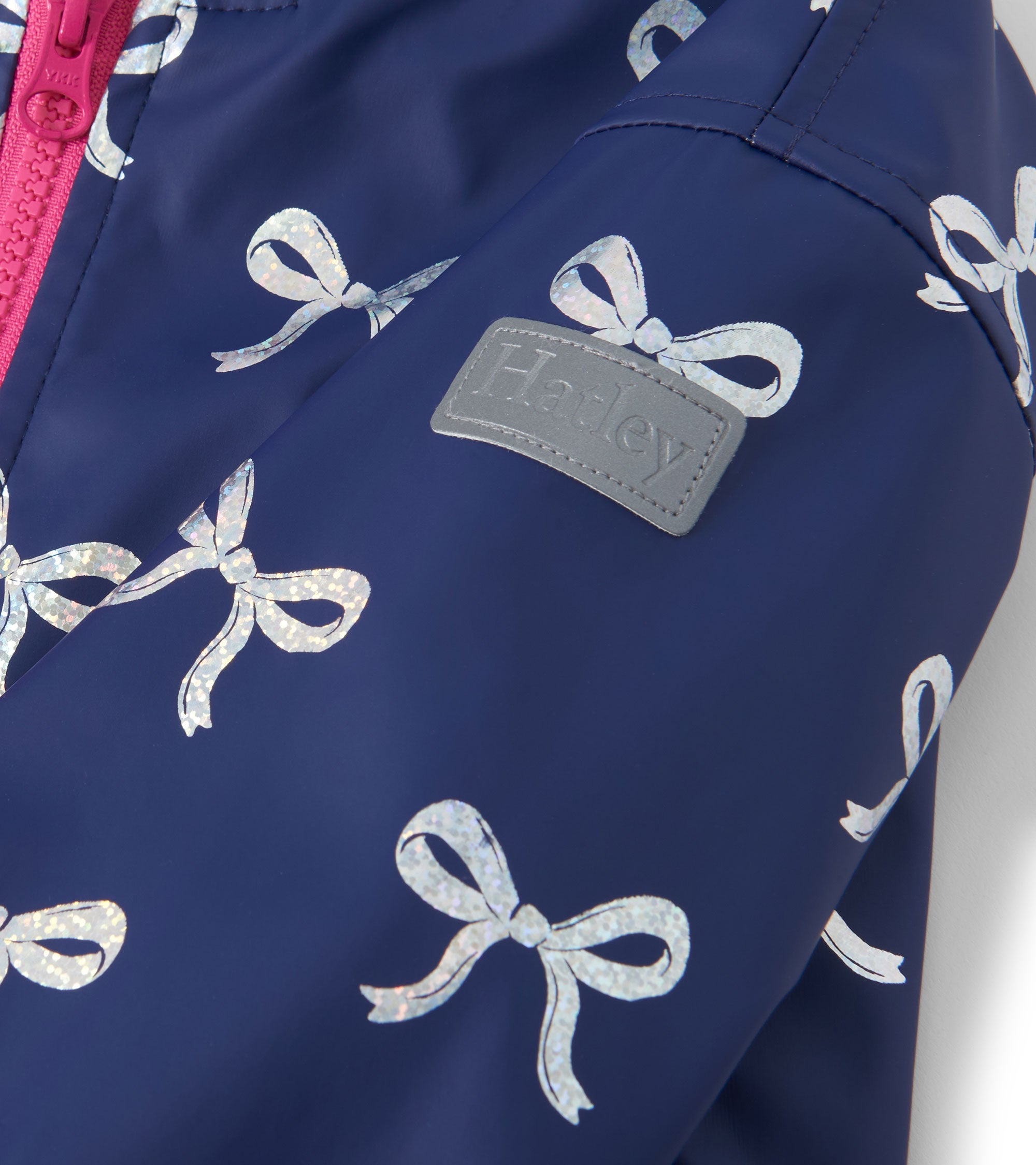 Hatley Girls Silver Ribbon Zip-Up Rain Jacket