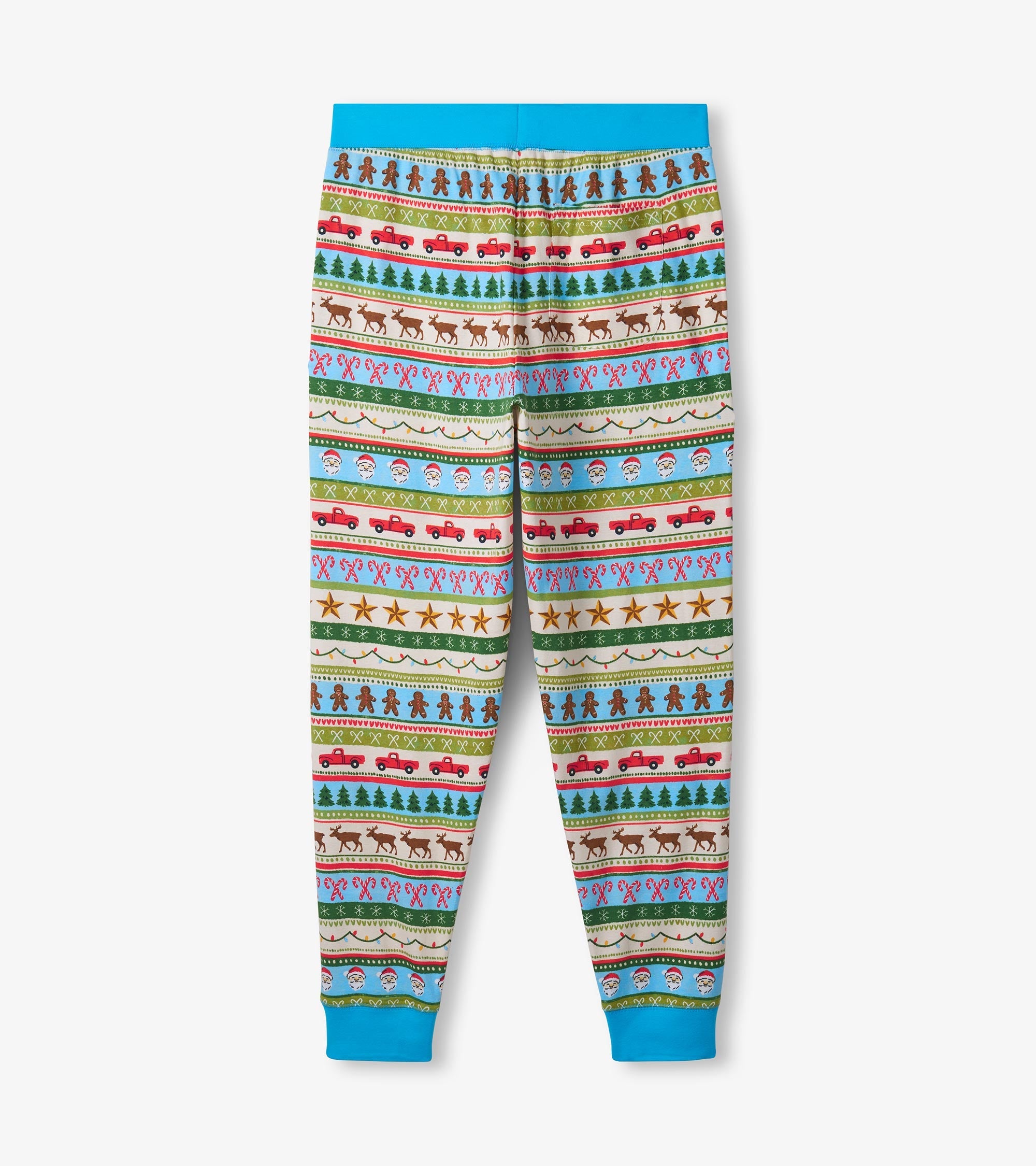 Hatley Men's Blue Fun Fair Isle Cotton Pajama Set
