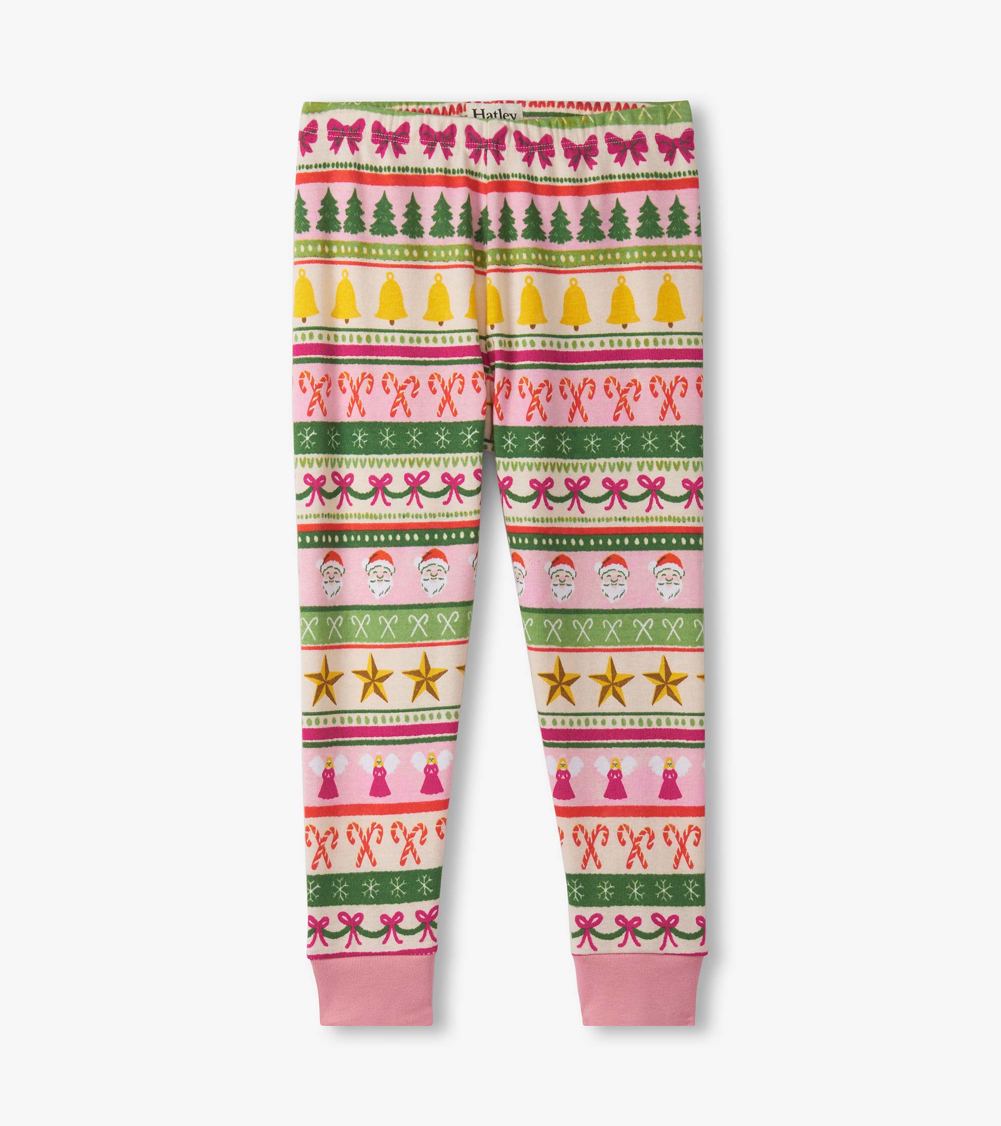 Hatley Girls Pink Fun Fair Isle Cotton Pajama Set