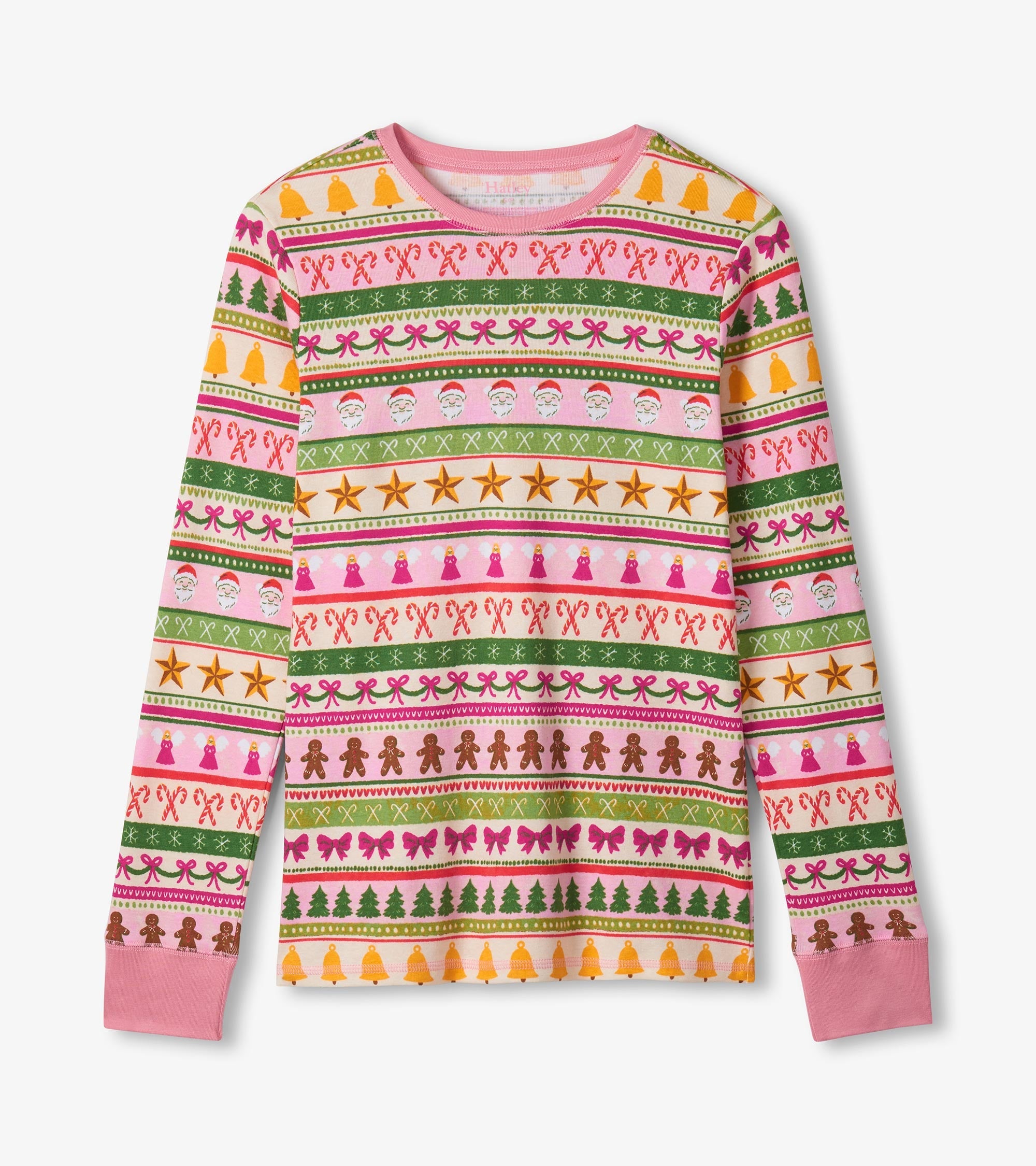 Hatley Women's Pink Fun Fair Isle Cotton Pajama Set