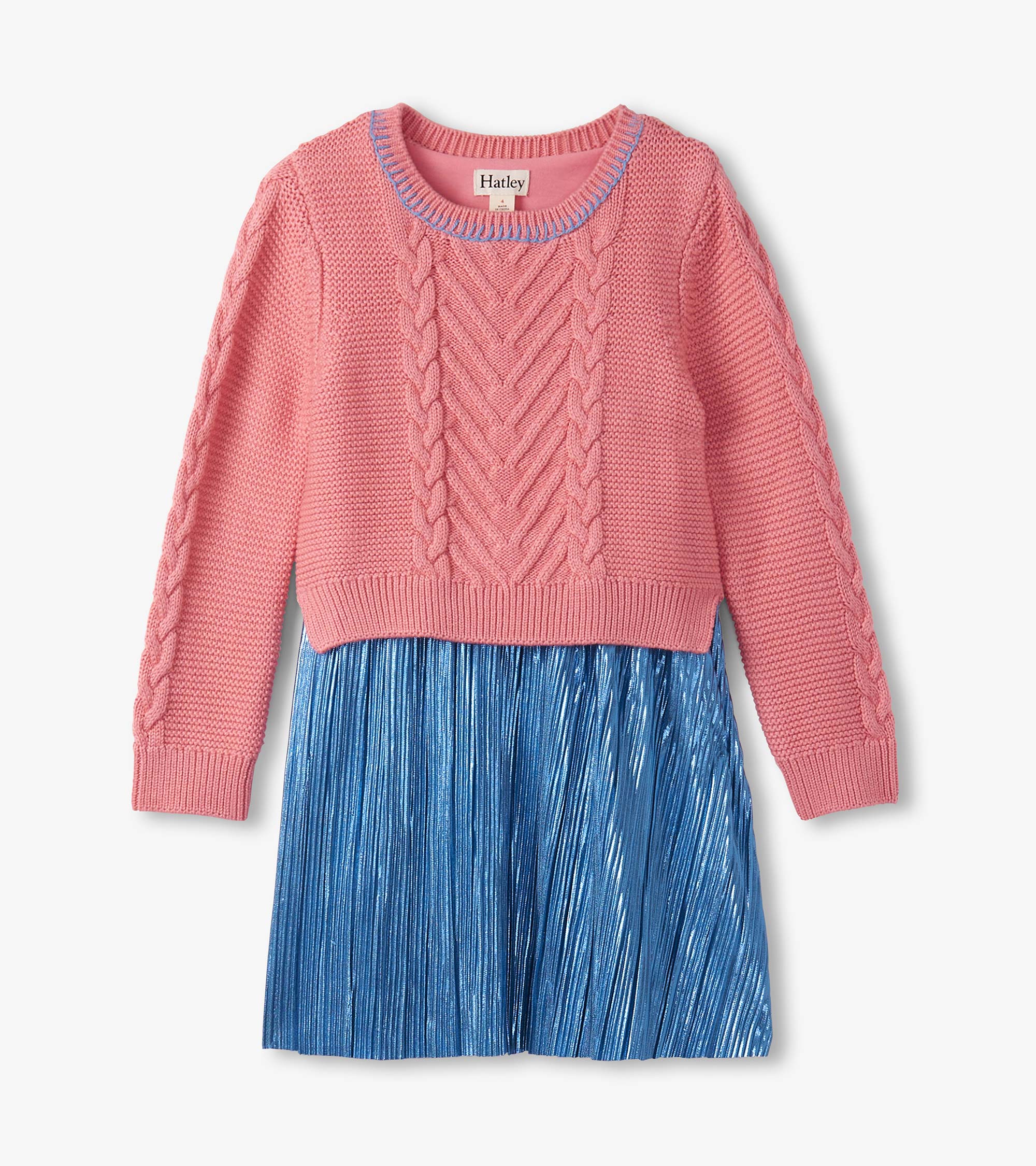Hatley Girls Flamingo Pink Mix Media Dress