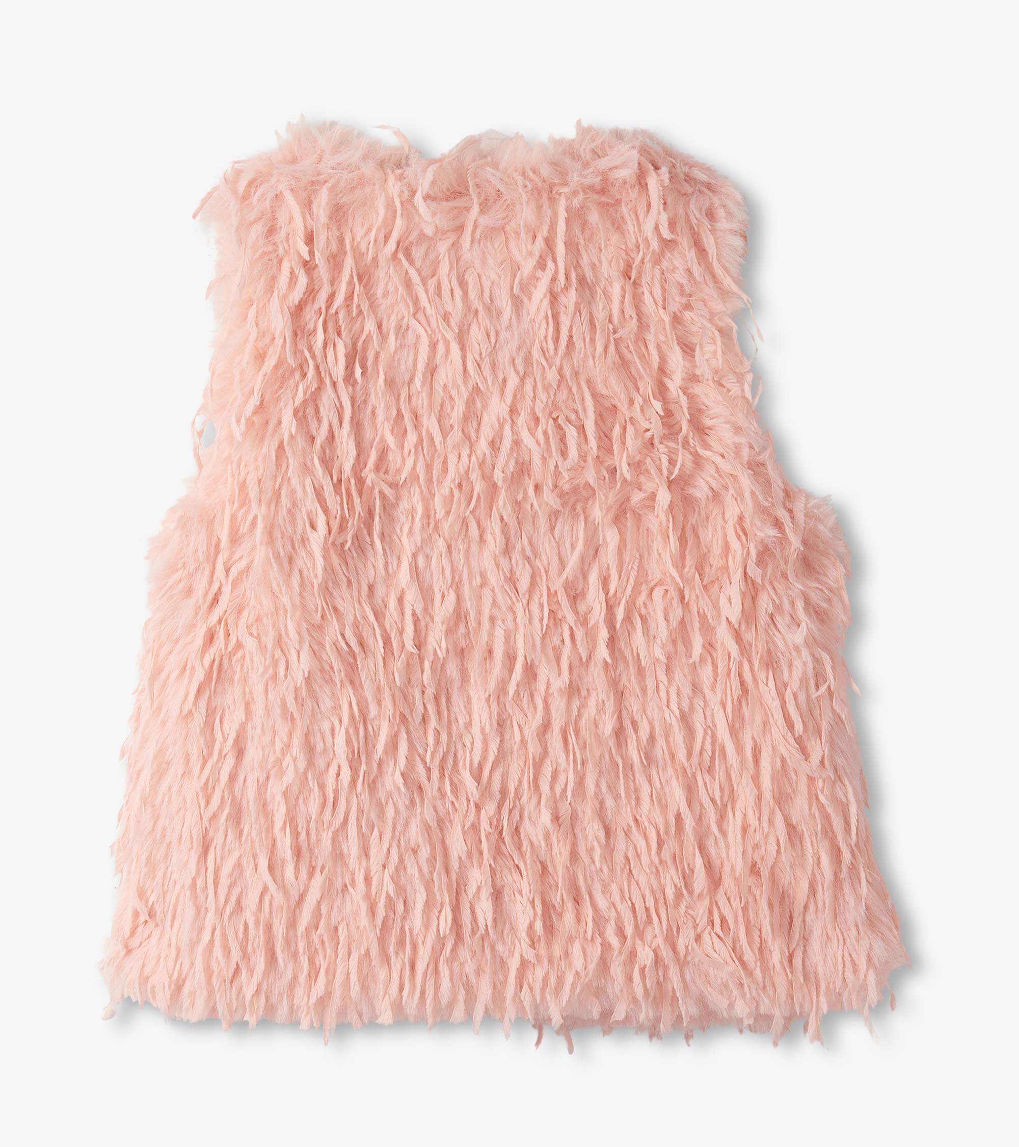 Hatley Girls Pale Pink Feather Faux Fur Vest
