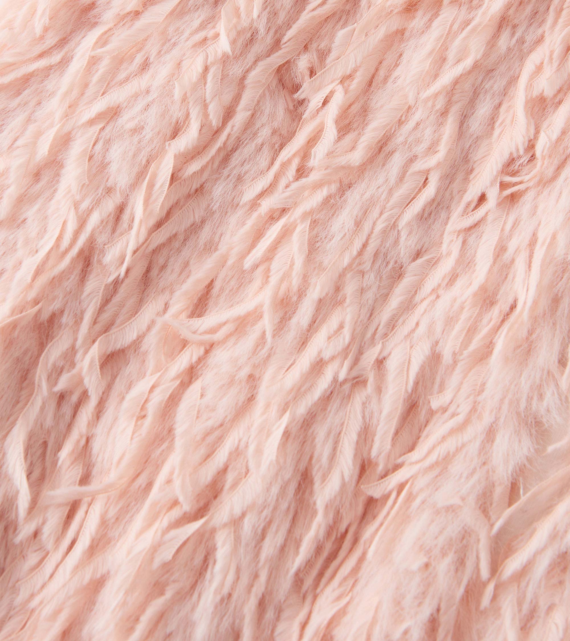 Hatley Girls Pale Pink Feather Faux Fur Vest