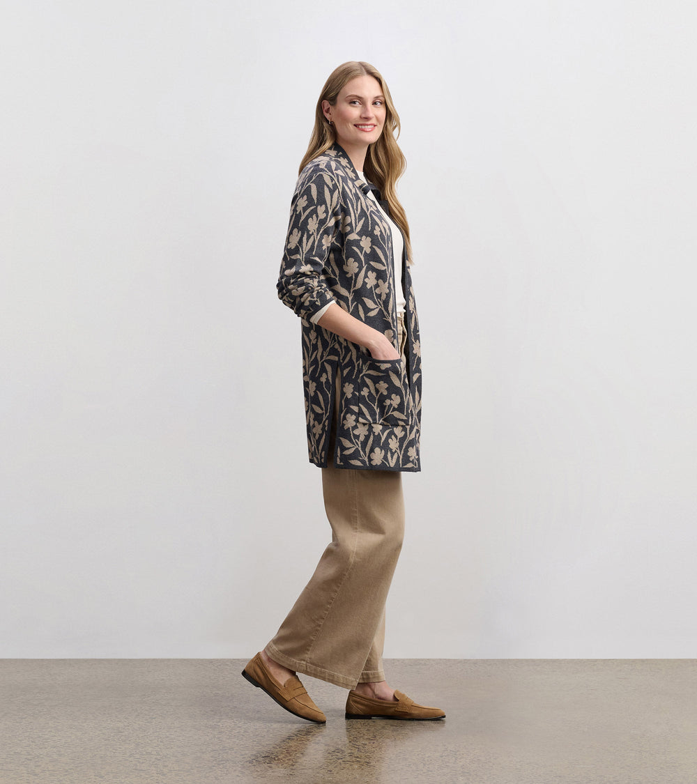 Hatley Sweater Blazer - Floral Vines