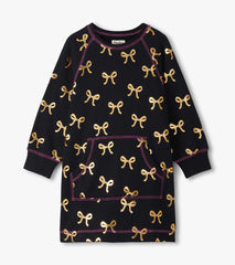 Hatley Girls Gold Bows Sweater Dress