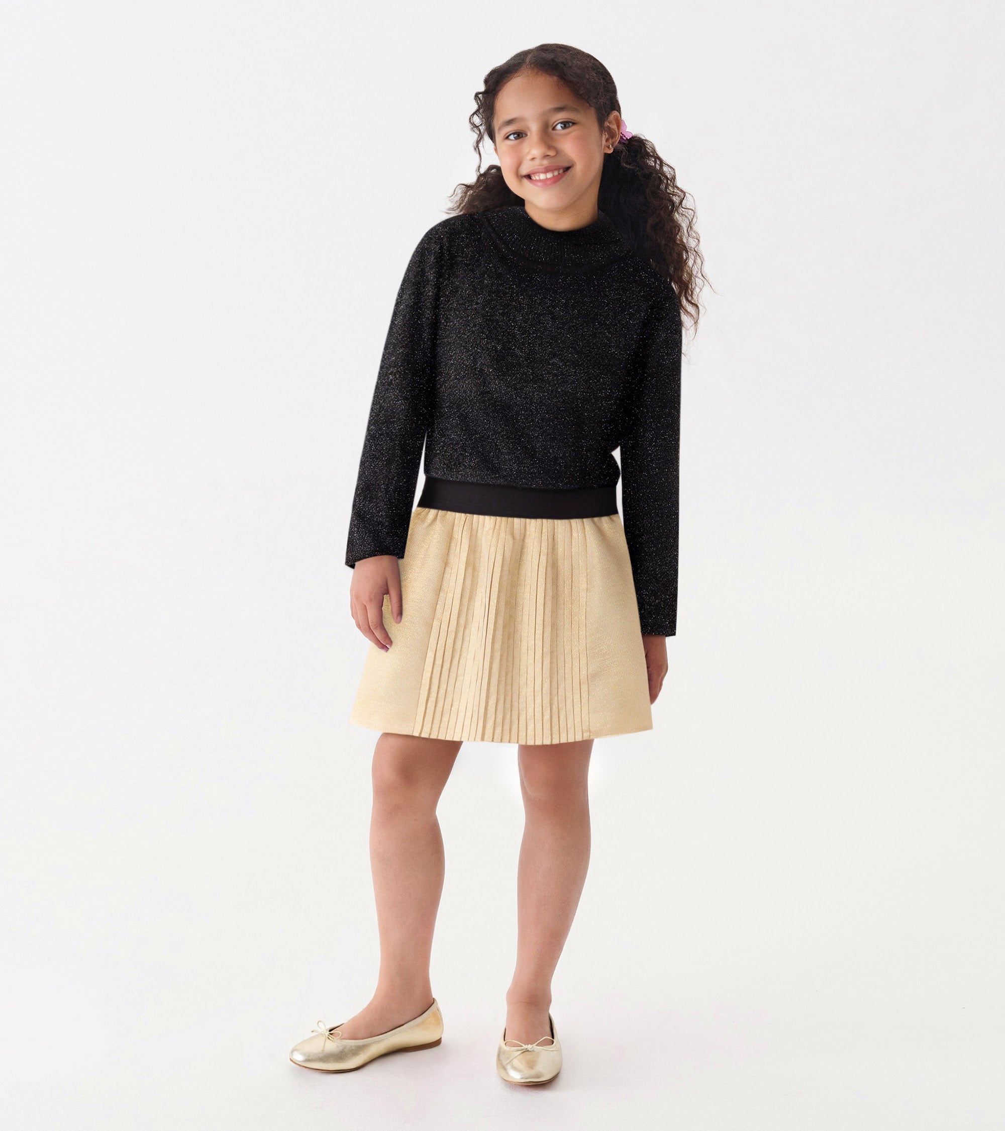 Hatley Girls Gold Pleated Fun Skirt