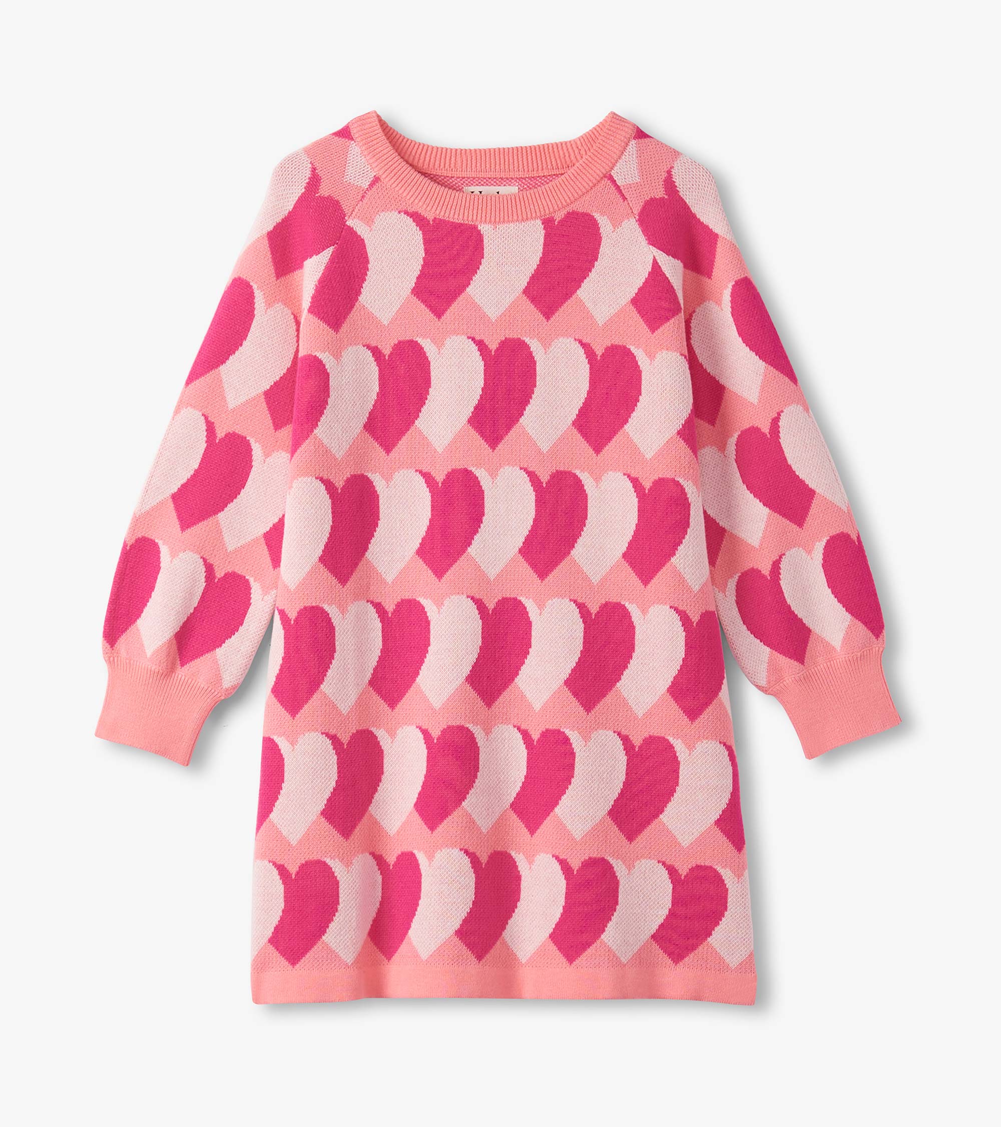 Hatley Girls Graphic Hearts Swing Sweater Dress