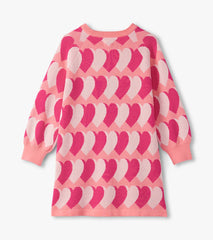 Hatley Girls Graphic Hearts Swing Sweater Dress