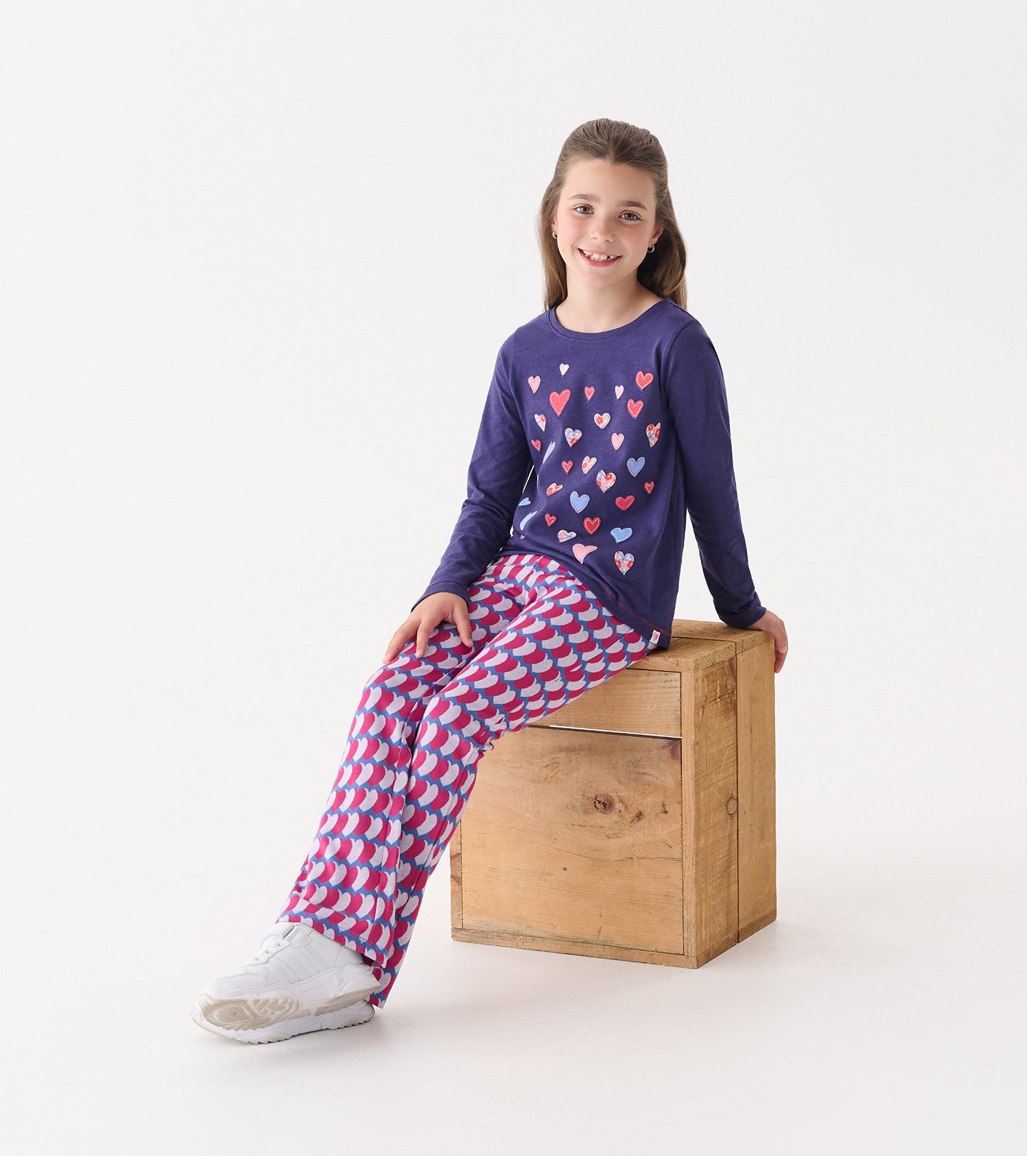 Hatley Girls Graphic Hearts Fun Waist Flare Pants