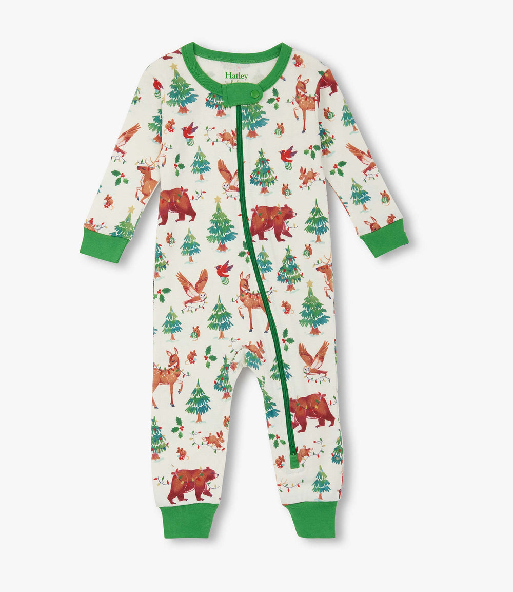 Hatley Baby Boys Holiday Animals Cotton Sleeper