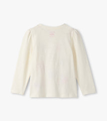 Hatley Girls Festive Bows Puff Sleeve Graphic Tee