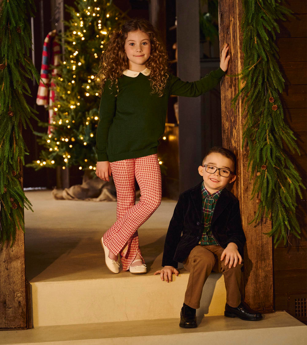 Hatley Girls Chex Red Houndstooth Bell Bottoms