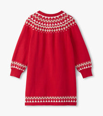 Hatley Girls Holiday Fair Isle Swing Sweater Dress