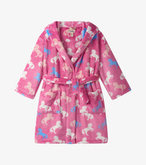 Hatley Girls Beautiful Horses Fuzzy Fleece Robe