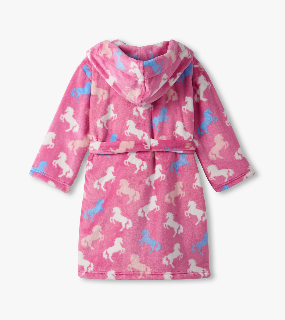 Hatley Girls Beautiful Horses Fuzzy Fleece Robe