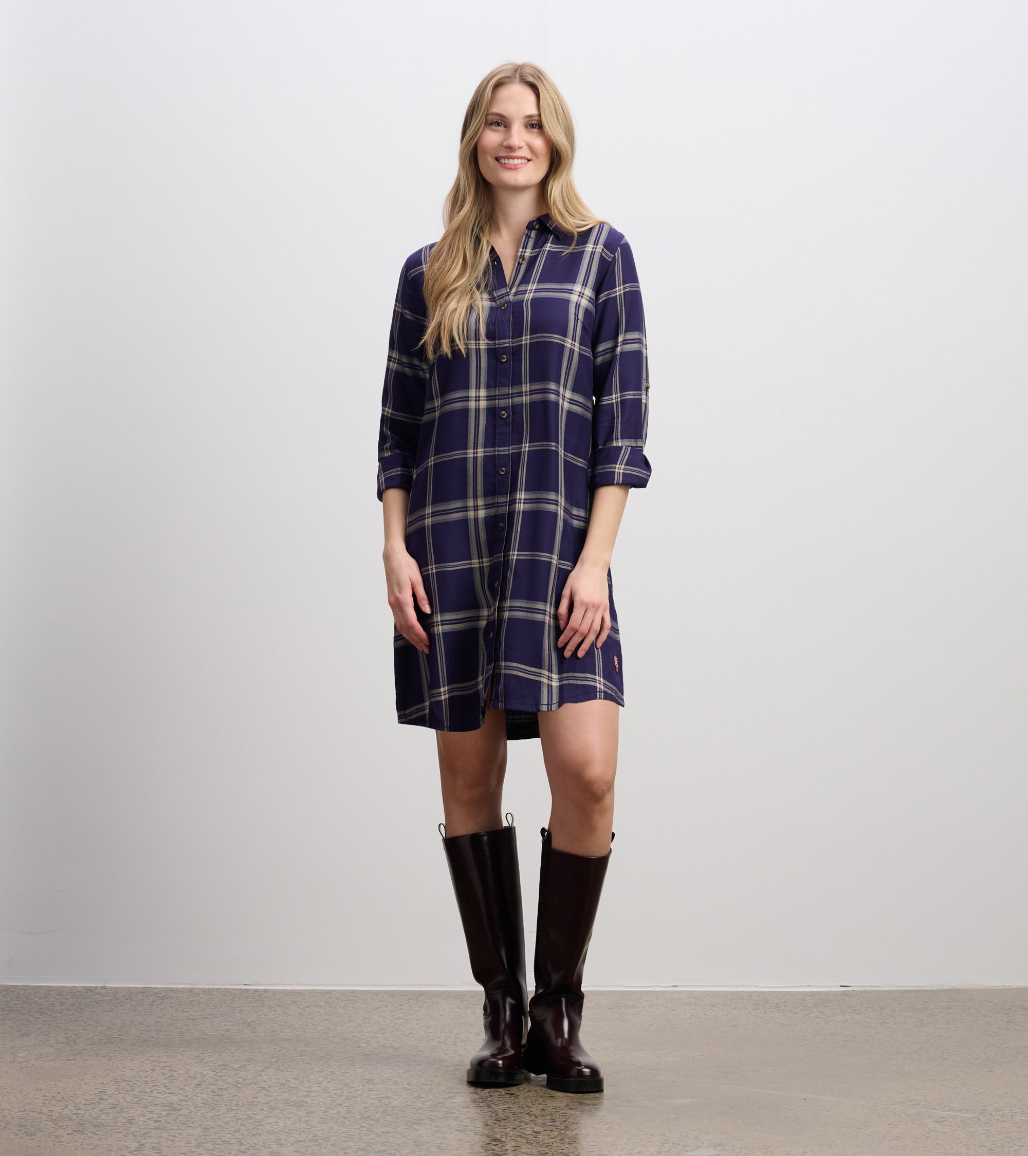 Hatley Cara Shirt Dress - Heirloom Navy Plaid