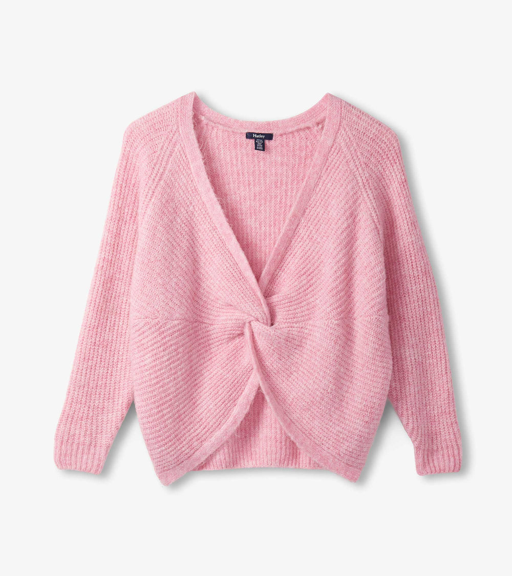 Hatley Cross Over Sweater - Pastel Pink